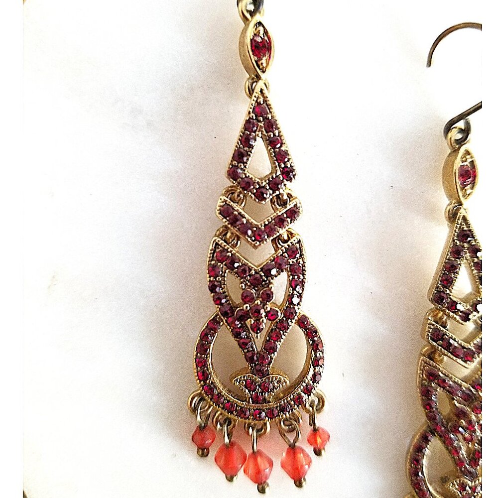 Monet Art Deco Rhinestone Earrings